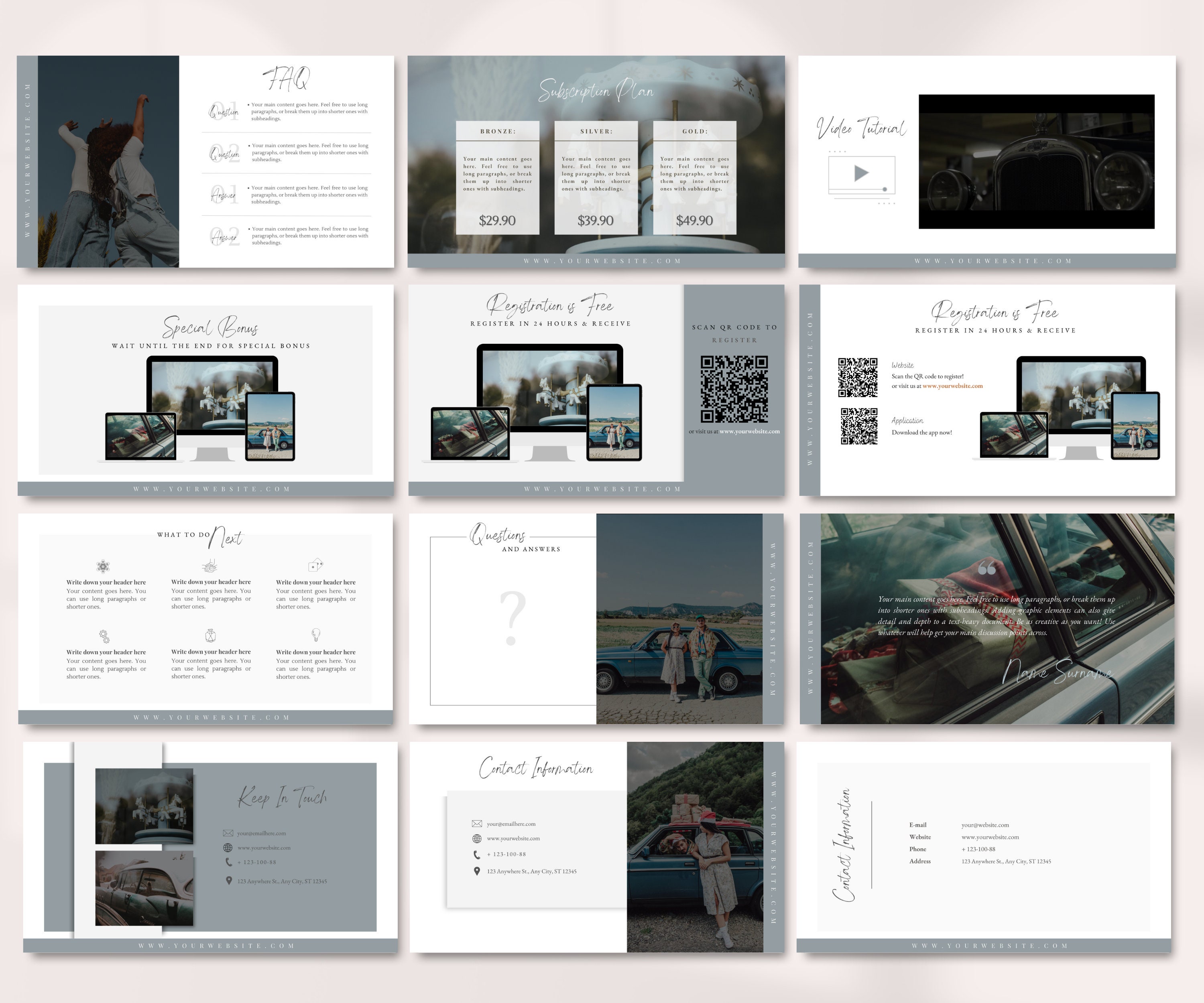 Canva Slide Deck Template Editable Canva Presentation Template Course ...