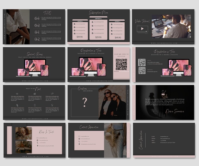Canva Slide Deck Template Editable Canva Presentation Template Course ...