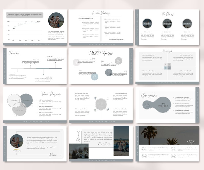 Canva Slide Deck Template Editable Canva Presentation Template Course ...
