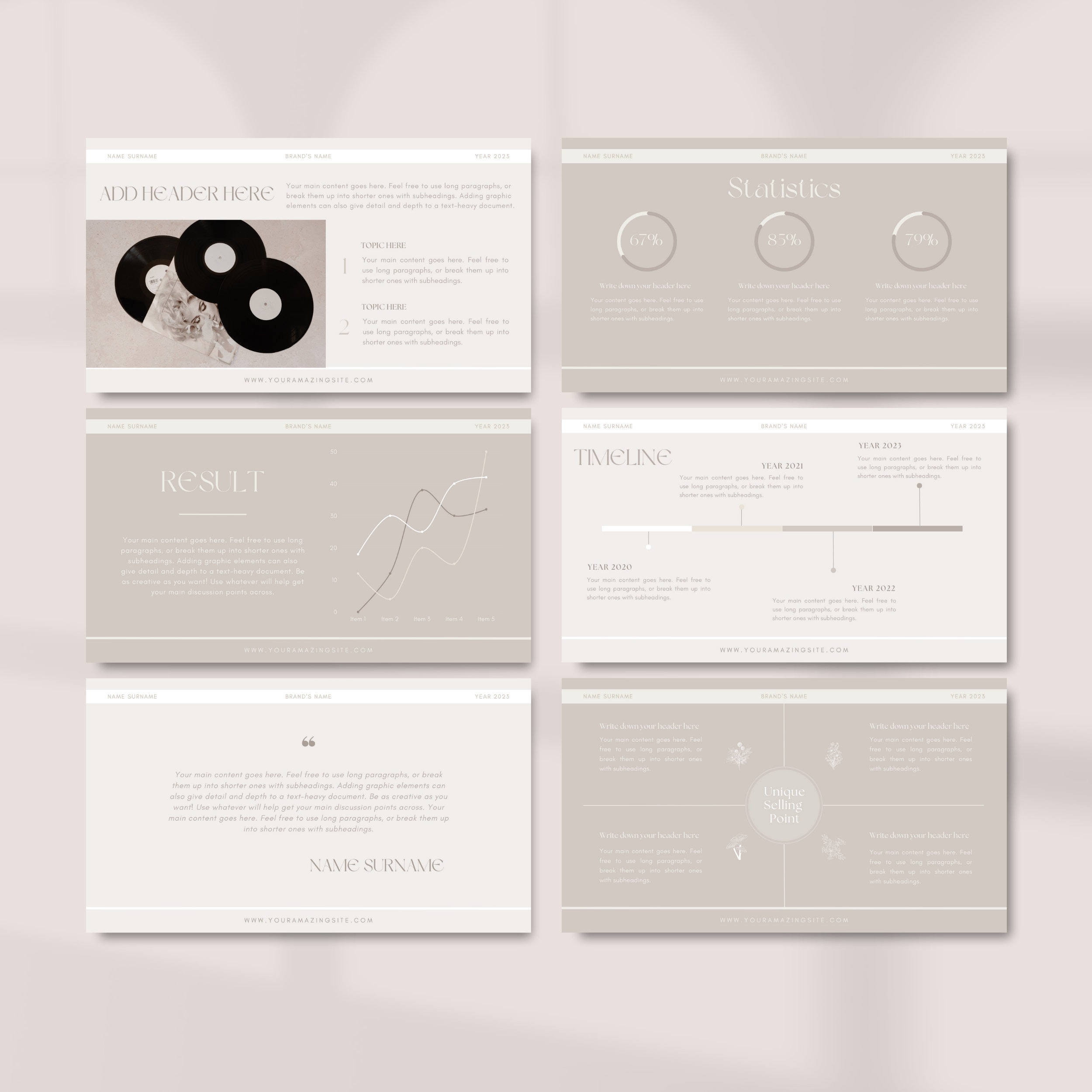 Canva Slide Deck Template Editable Canva Presentation Template Course ...