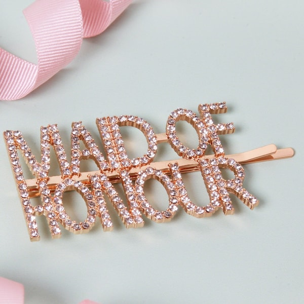 Maid of Honour Hair Slide, Sparkly Maid of Honour Hairpin Slide, Maid of Honour Proposal Gift Bobby Pin