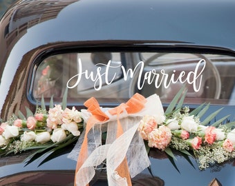 Just Married Sticker for the Car Window, Wedding window sticker Just Married, Car Window Sticker