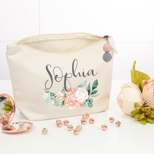 Personalized Bridesmaid Cosmetic Bag: Floral Hen Party Gift image 6