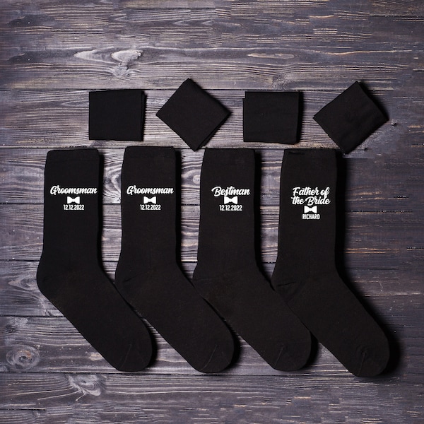 BestMan Socks with Name, Personalised Groomsman Socks, Groom Socks, Father of the Bride Socks