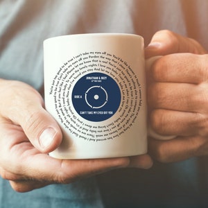 Personalized Wedding Song Lyrics Mug, Custom Anniversary Gift