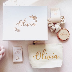 Sarai la mia confezione regalo per la proposta di damigella d'onore, scatola da damigella d'onore piena di lusso con champagne, set regalo personalizzato per damigella d'onore - Colore champagne