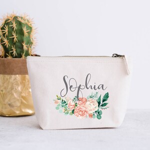 Personalized Bridesmaid Cosmetic Bag: Floral Hen Party Gift image 4