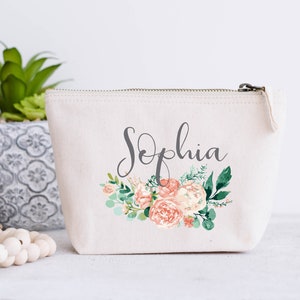 Personalized Bridesmaid Cosmetic Bag: Floral Hen Party Gift image 5