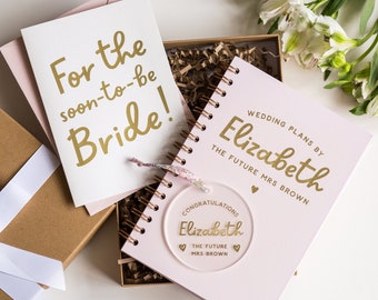 Personalized Bride To Be Gift Box: Wedding Planner Notebook & Keepsake