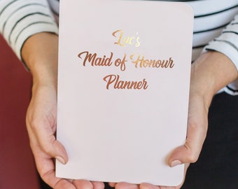 Personalised Maid of Honour Planner Notebook A5 | Bridesmaid Proposal Gift | Bridesmaid Wedding Planner Notebook