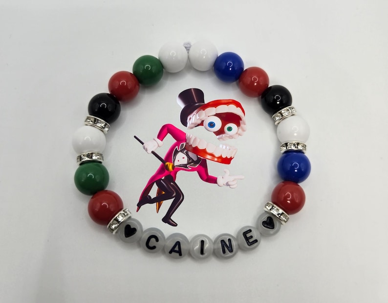 Bracelets The Amazing Digital Circus, phosphorescents, bijoux, tadc, pomni, Jax, Ragatha, kinger, gangle, zooble, caine, bubble, gummigoo Caine
