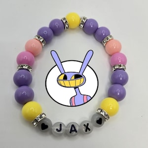 Bracelets The Amazing Digital Circus, phosphorescents, bijoux, tadc, pomni, Jax, Ragatha, kinger, gangle, zooble, caine, bubble, gummigoo Jax