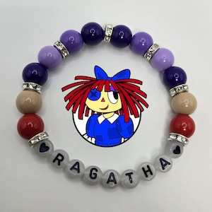 Bracelets The Amazing Digital Circus, phosphorescents, bijoux, tadc, pomni, Jax, Ragatha, kinger, gangle, zooble, caine, bubble, gummigoo Ragatha