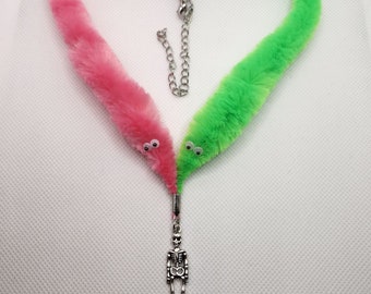 Personalized Worm on a String Necklace: Friendship Gift