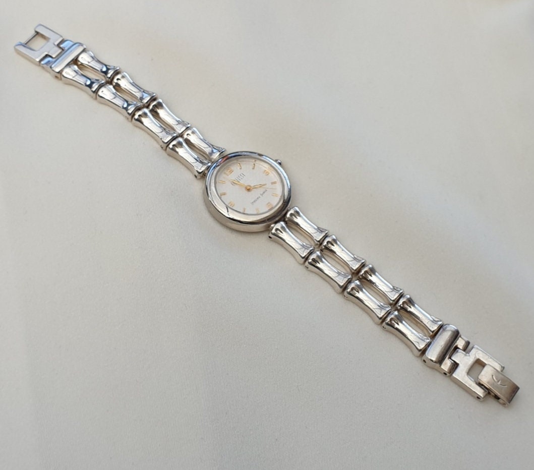 Vintage Sterling Silver Ecclissi Analog Bamboo Look Link Wrist Watch Ecclissi Womens Sterling Silver Bamboo Link Wrist Watch main image 4