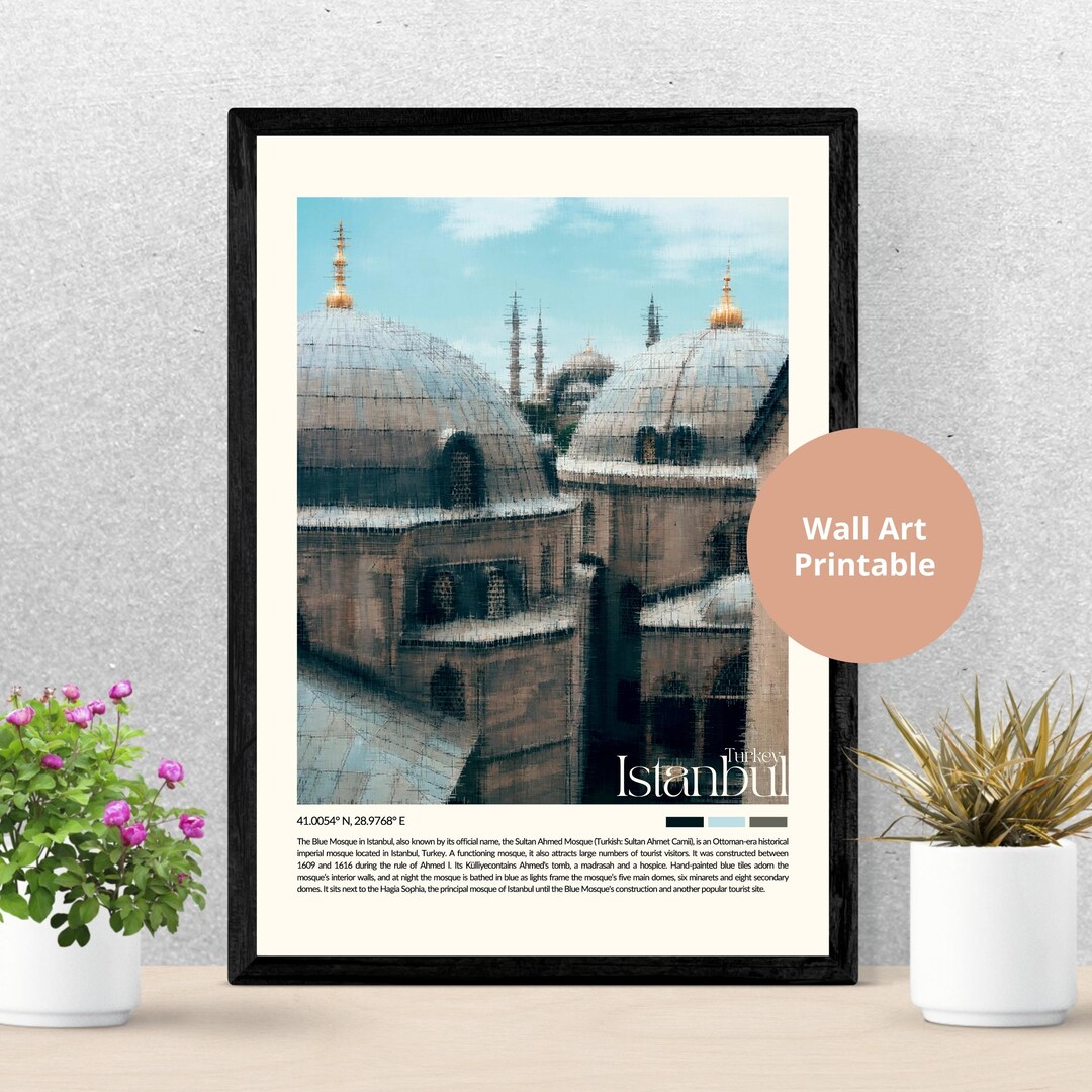 Istanbul Print Digital Wall Art Istanbul Wall Art Istanbul Poster