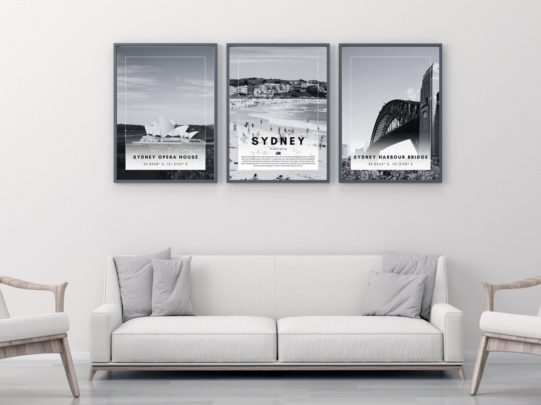 Sydney Print Digital Wall Art Sydney Wall Art Set Sydney Poster Sydney