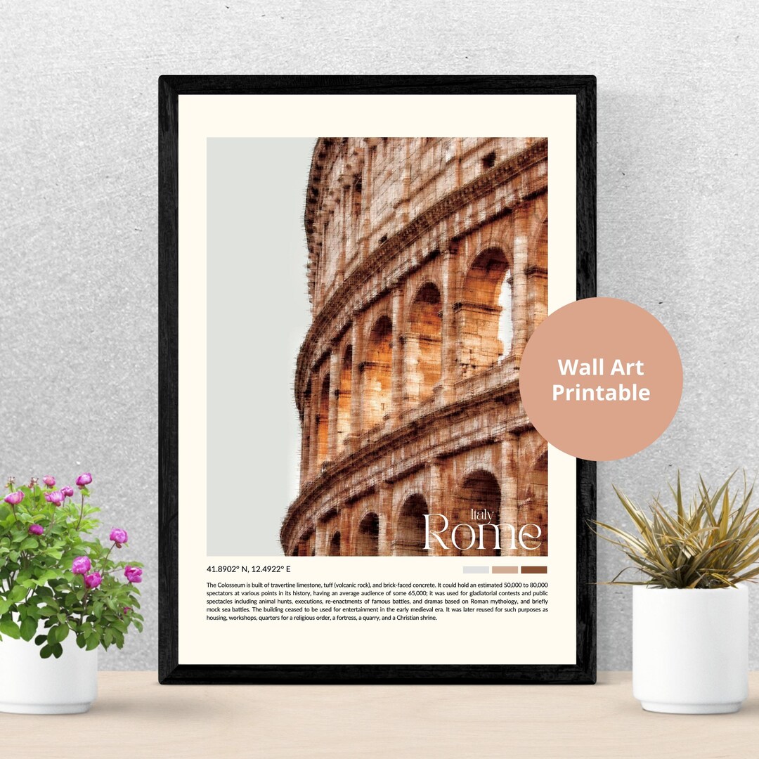 Rome Print Digital Wall Art Rome Wall Art Rome Poster Rome Photo Rome