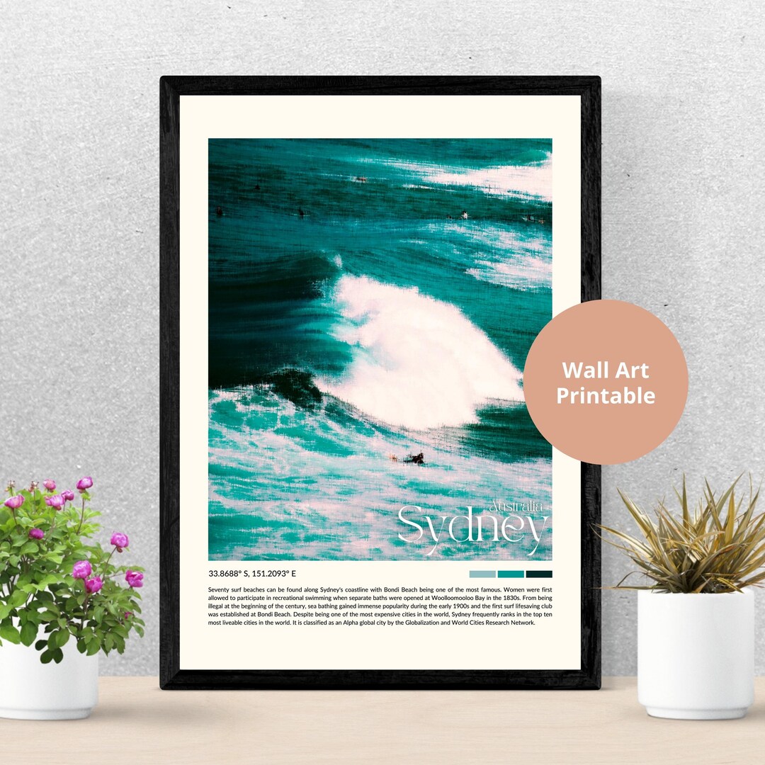 Sydney Print Digital Wall Art Sydney Wall Art Sydney Poster Sydney