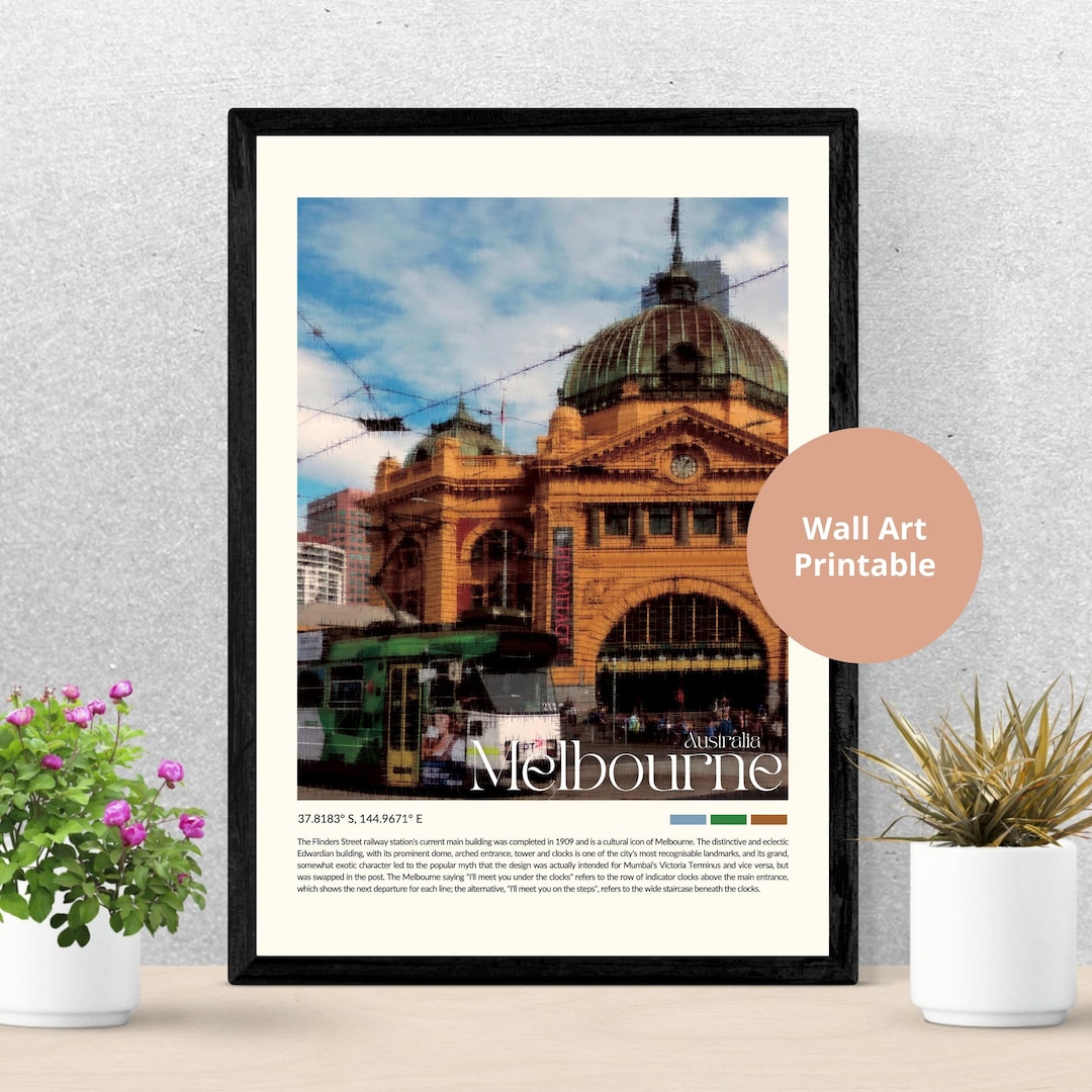 Melbourne Print Digital Wall Art Melbourne Wall Art Melbourne Poster Melbourne Photo Melbourne