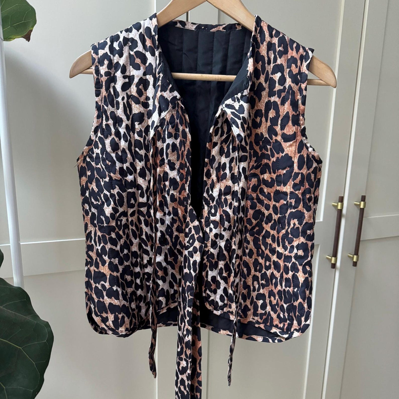 Leopard Print Quilted Waistcoat Jacket With Bows. - Etsy