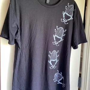Walking Beetles Hand Printed T Shirt (Print on Front and Back)