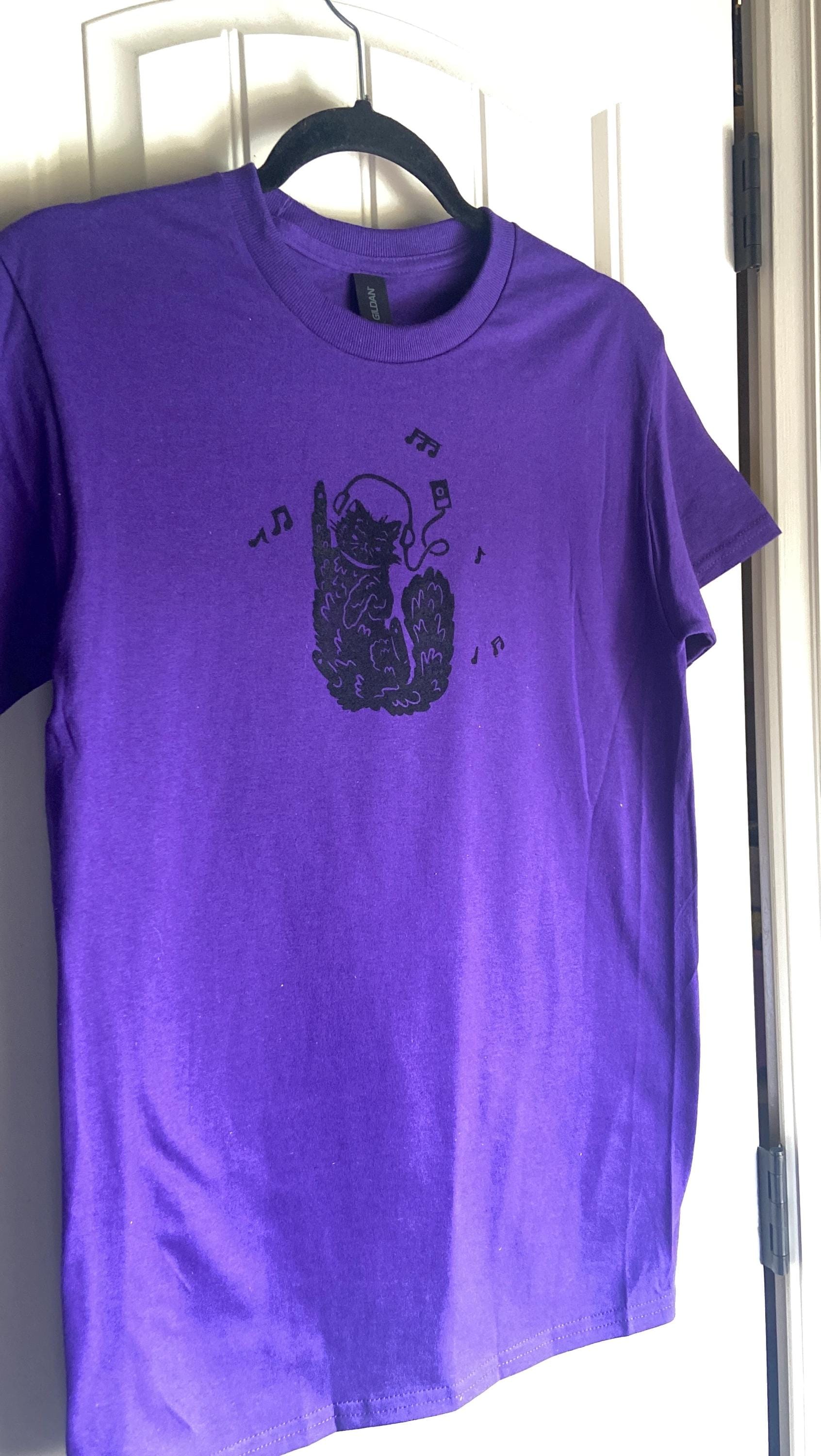 Musical Kitty Hand Printed T Shirt