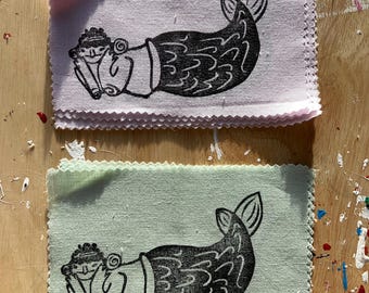 Lovely Mergoblin Hand Printed Sew On Patch