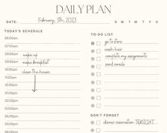 Daily Plan Template