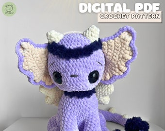DIGITAL PDF Dreamy Dragon Crochet Pattern - Mythical, Cute, Advanced, Crochet Plushies, Amigurumi