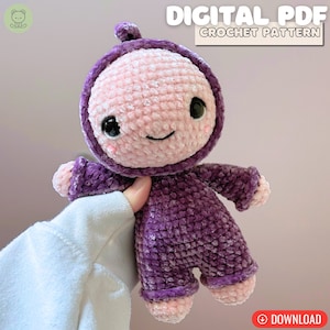 DIGITAL PDF Onion Sprite Pal Crochet Pattern - Amigurumi, Cute, Whimsical Crochet, Low Sew Crochet Pattern, Crochet Creatures