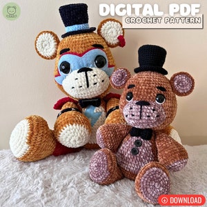 DIGITAL PDF 2in1 Top Hat Teddy Crochet Pattern - Teddy Bear, Amigurumi Tutorial, Crochet Animals