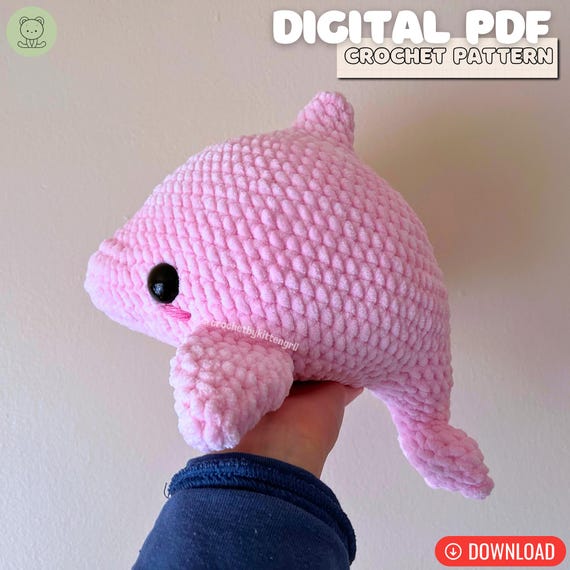 縫わないイルカのかぎ針編みパターン デジタルPDF | かぎ針編みの