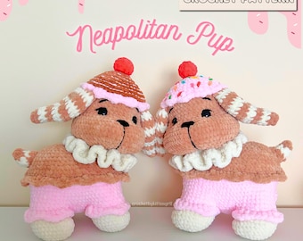 Neapolitan Pup Crochet Pattern (DIGITAL PDF) | Amigurumi Dog Plushie