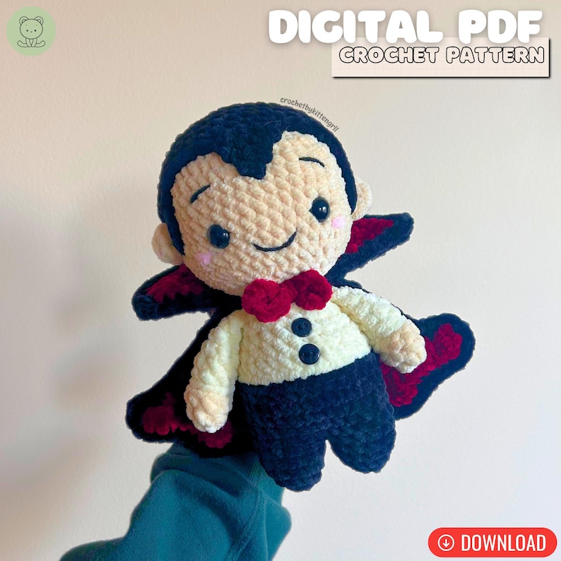 Vampire Weekend Croakerman Pattern Victor the Vampire Crochet Pattern (DIGITAL PDF) | Spooky Halloween ...