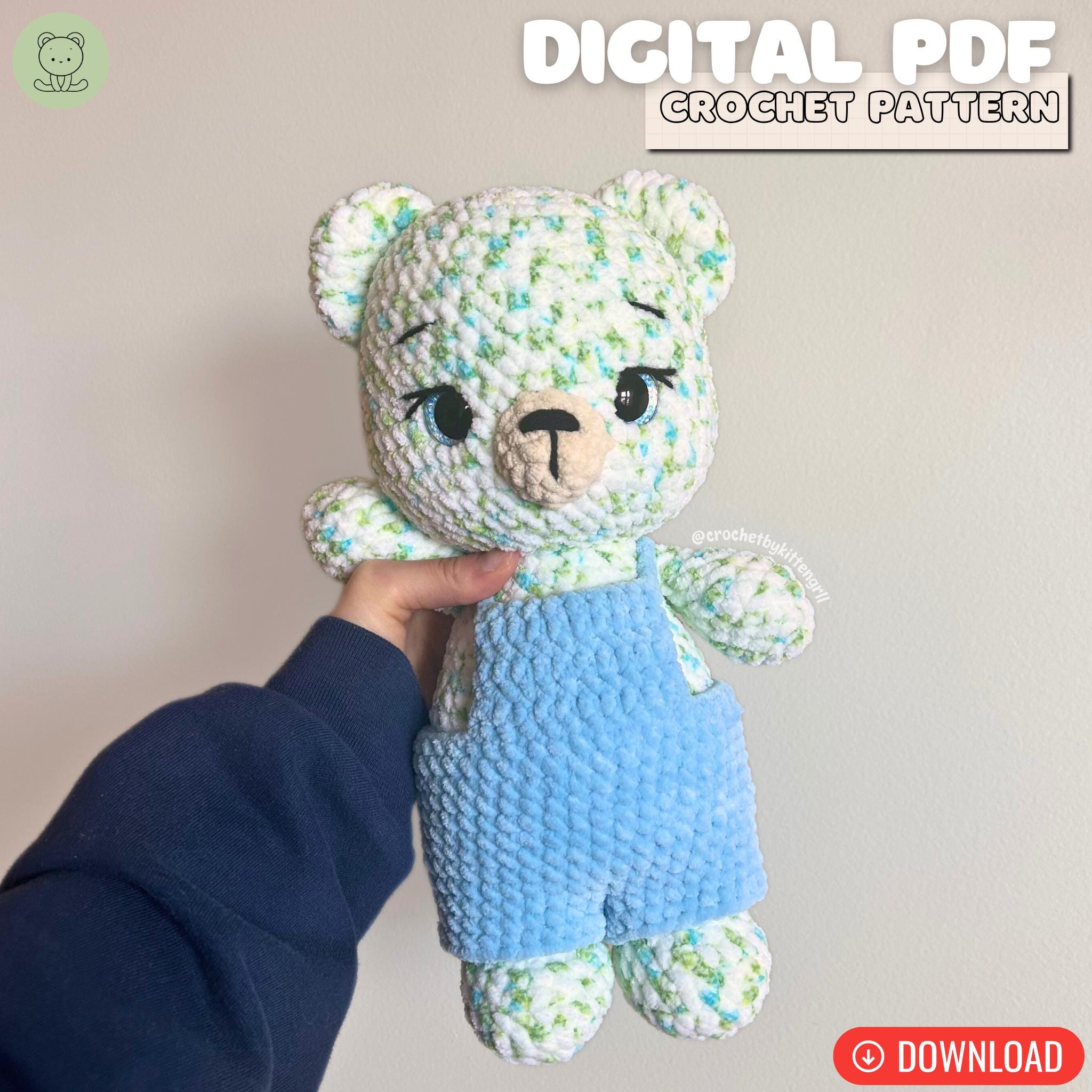 フローラ・テディベアの編み図｜あみぐるみ動物（デジタルPDF） - Etsy