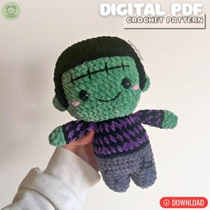 Frankie the Frankenstein Crochet Pattern DIGITAL PDF | Halloween, Amigurumi, Spooky Crochet Dolls, Cute, Kawaii, Monsters