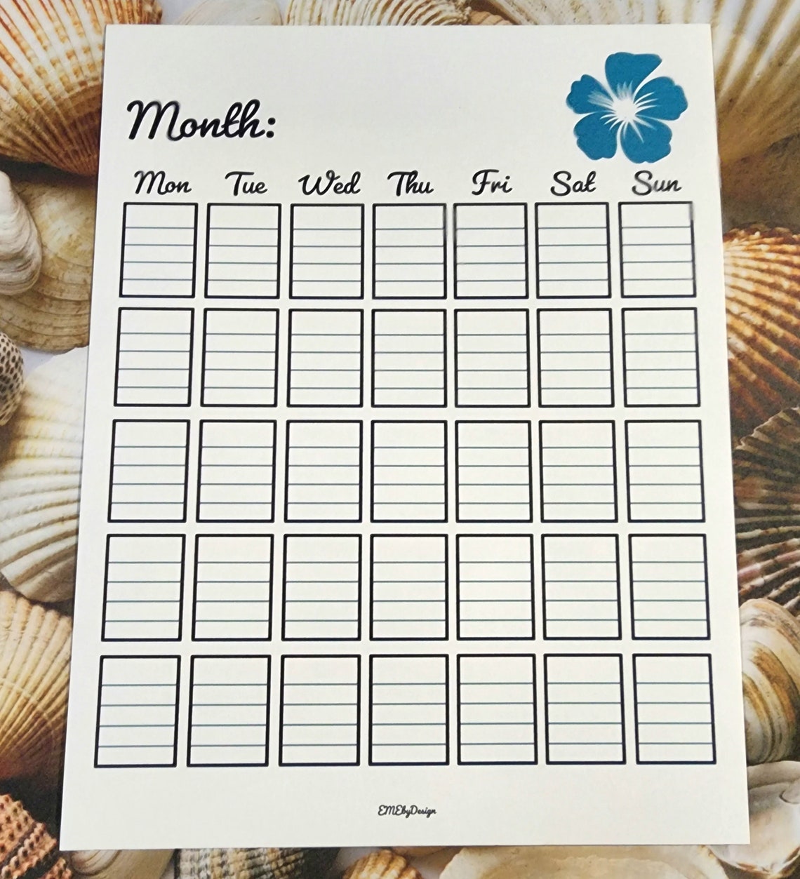 Blank Calendar Printable - Etsy