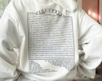 The Tortured Poets Department Tracklist Hoodie, TTPD Tracklist Hoodie, Swiftie Hoodie