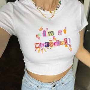 I'm  Mirrorball Crop Top, Swiftie Inspired Baby Tee