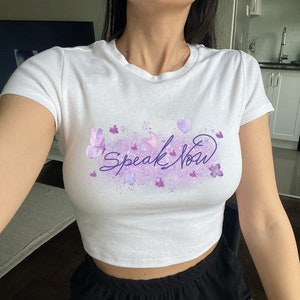 Speak Now Crop Top, Swiftie Inspired Baby Tee