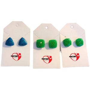 Pendientes deportivos con purpurina personalizados