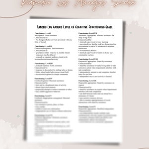 Rancho Los Amigo Scale Quick Reference