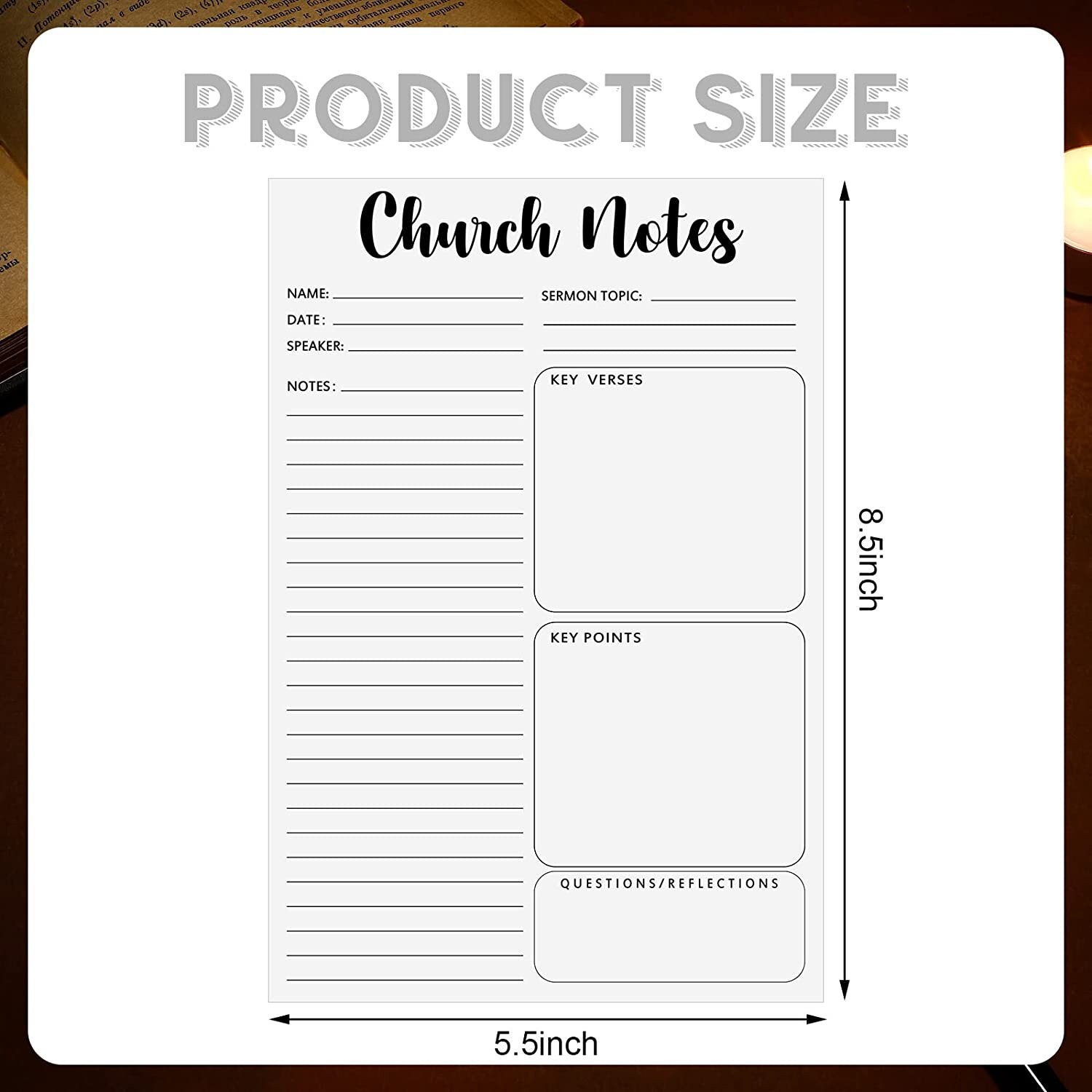 Church Notes Template 5 5 X 8 5 Inch Tear Away Sermon Note 4 Pack Etsy