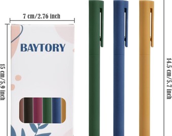 BAYTORY 6Pcs Gel Pens, Quick Dry Ink Pen Fine Point Black 0.5mm