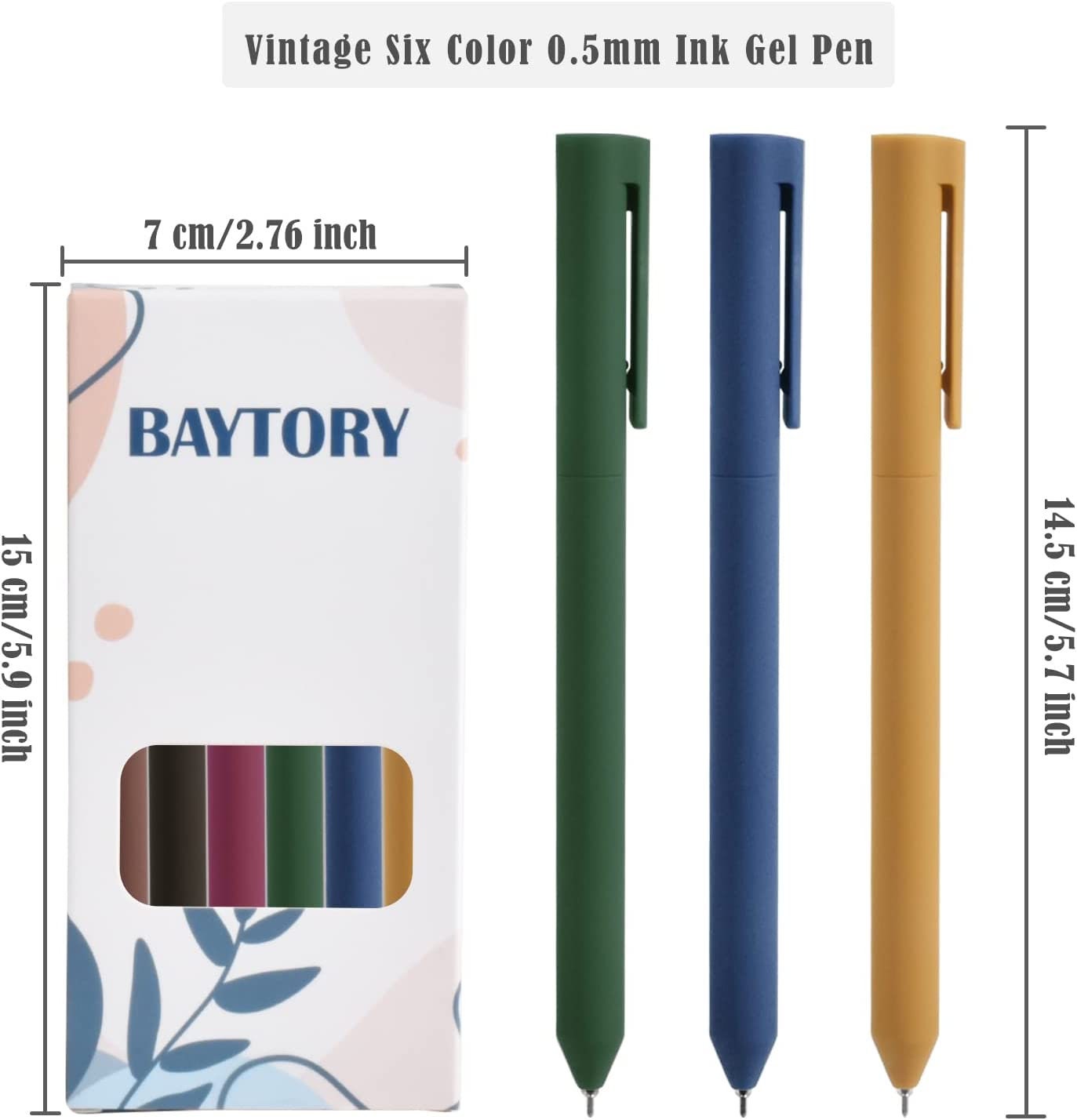  BAYTORY 12Pcs Retractable Erasable Gel Pens No Bleed