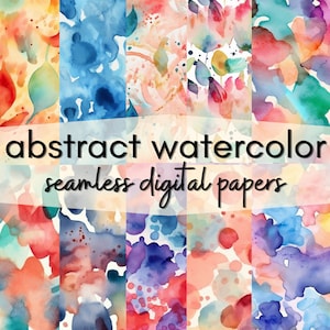 Abstract Watercolor Textures - 10 Digital Watercolor Paper Textures for Seamless Backgrounds, Card Making, Scrapbooking - Commercial Use