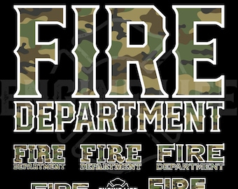 Feuerwehr Camo Download für Feuerwehrmänner Militär Camo Grafiken für Feuerwehrmänner Digitaler Download Armee Feuer Text Jagdtarn Text