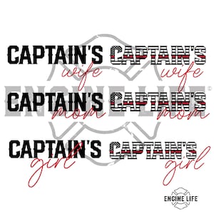 Fire Captain Wife/Mom/Girl - Thin Red Line Flag (Digital Download)
