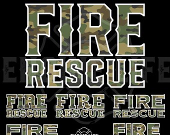 Fire Rettung Camo Grafiken für Feuerwehrmänner (Digitaler Download)